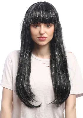 Produktbild von WIG ME UP Perücke Schwarz Lang Silber Glitter Strähnen 90799-ZA103-silver