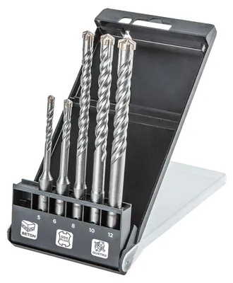 Imagen del producto de Juego de brocas para hormigón SDS Plus, cuatro, juego de 5 unidades: - 5, 6 x 110 mm + 8, 10, 12 x 160 mm, Imagen generada por IA
