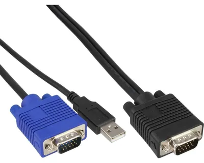Obrázek produktu pro InLine 4043718072187, 1,8 m, VGA, Černá, Modrá, VGA, VGA, USB, Samec