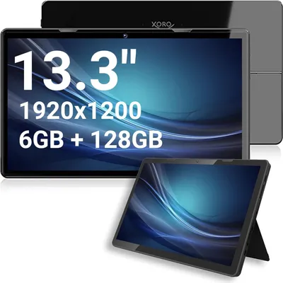 Produktbild von 13.3 Zoll Xoro MegaPAD 1333 Pro Tablet PC FullHD IPS Display, Android 13, 10.000 mAh Akku, 2.0GHz 64Bit OctaCore CPU, 6GB RAM, 128GB Flash, 5G