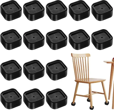 Imagen del producto de Elevadores para muebles, 7x7 cm, 16 unidades, apilables, antideslizantes, para un ajuste de altura flexible