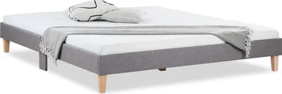 Produktbild von Homestyle4u Polsterbett 180 x 200 cm Grau Doppelbett Futonbett Bett Bettgestell Lattenrost
