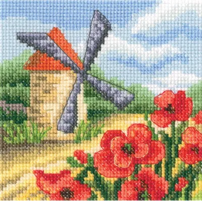 Productafbeelding van RTO Kreuzstich borduurpakket "Zomerkleuren VII", telpatroon, 11x11 cm
