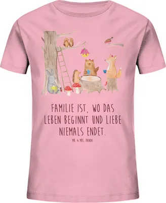 Produktbild von Mr. & Mrs. Panda Kleinkinder T-Shirt Waldtiere Picknick 12-14 Jahre (152/164) - Baumwolle Pink - Geschenk, Maus, Eichhörnchen, Kinder, Shirt, Fuchs, Hase, Lustige Sprüche