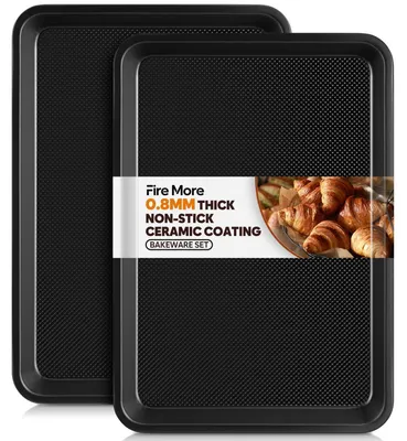 Produktbild von Backblech 2er-Set Kohlenstoffstahl Antihaftbeschichtung 38,9 x 27,7 x 2,5 cm