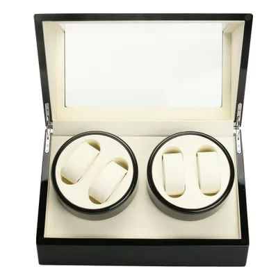 Image de Coffret à montres en bois avec remontoir 4+0, coffret à montres avec minuterie