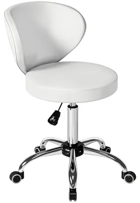 Produktbild von Rollhocker, PolyurethanMassagehocker mit verstellbarer H?he (73šC88 cm), Rš¹ckenlehne, 360¡ã drehbar, wei?