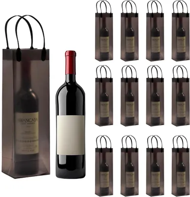 Imagen del producto de Embalaje transparente  para regalos, 12 unidades, con asa, ideal para botellas