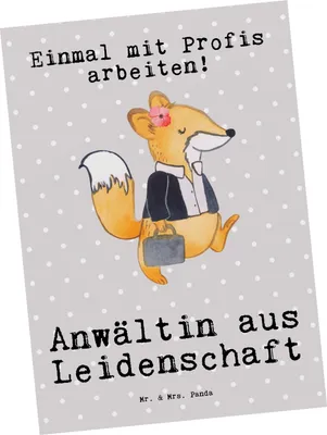 Produktbild von Mr. & Mrs. Panda Postkarte Anwältin Leidenschaft - Grau Pastell - Geschenk, Lustig, Beruf, Staatsexamen, Anwaltskanzlei, Ansichtskarte, Postkarten, Ansichtskarten, Spruch