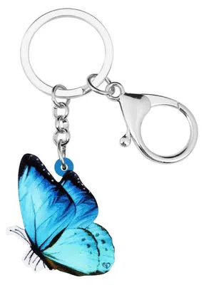 Image de Porte-clés papillon, charm pour sac à main, acrylique, cadeau d'été, pour femmes