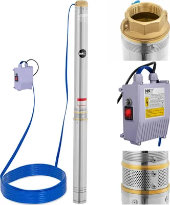 Obrázek produktu pro Čerpadlo do fontány Expondo hillvert – 95 mm / 3,75'' – 10 800 l/h – 2200 W – kabel 50 m / výtlak 96 m – nerezová ocel