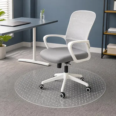 Bürostuhlmatte für Teppich, rund, 100x100 cm, transparent