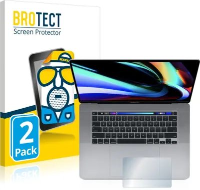 Produktbild von 2x BROTECT Schutzfolie für Apple MacBook Pro 16" 2019 (Touch Trackpad) Displayschutz Displayschutzfolie Folie Matt Entspiegelungsfolie