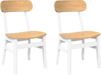 Immagine prodotto di vidaXL Sedie da pranzo 2 pz. Legno massiccio bianco in legno di gomma