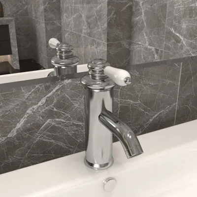 Zdjęcie produktu dla vidaXL Srebrna bateria umywalkowa 130x180 mm