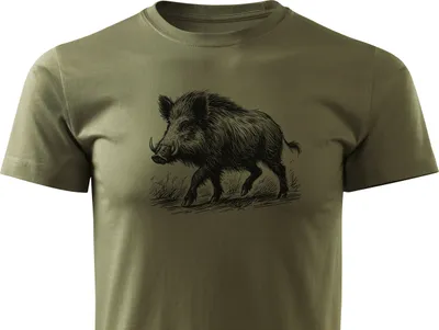 Produktbild von HUNT G-61 T-shirt Jäger Herren Baumwolle - Grün, Wildschwein - XL