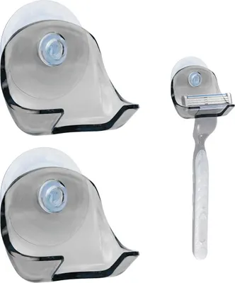 Produktbild von 2x Saugnapf Halterung Rasierer Haken Ohne Bohren Glas Fliesen Schwarz