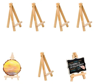 Produktbild von Mini-Staffelei Tischstaffelei Kartenhalter - 12,5 cm - 5 Stück - Holz - Für Karten und Fotos