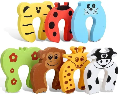 Productafbeelding van PolkaHome® Deurstopper 5 stuks schuimdeurstopper, klembeveiliging, kinderveiligheid, dierendeurstopper, vingerbescherming voor deuren &