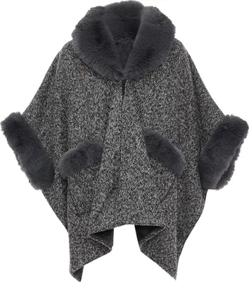 Immagine prodotto di Poncho lavorato a maglia OSHA da donna - grigio scuro, M