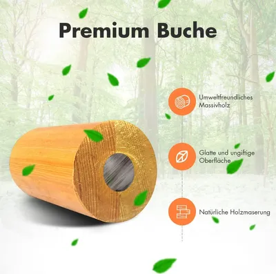 Produktbild von Kinder Gymnastik Turnreck, Reckstange 12-stufige höheverstellbar, Trainingsstange Tanzstange bis 100kg belastbar für Kinder Junior, Trainingsgeräte aus Stahlgestell & Massivholz