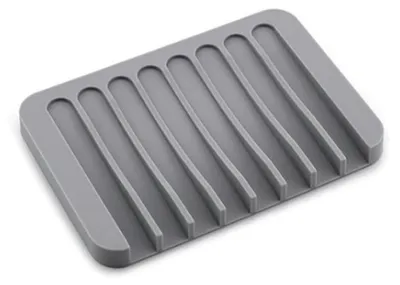 Produktbild von Selbstentleerende Seifenschale aus Silikon mit Wasserfall-Ablauf für Badezimmer, Dusche, Badewanne und Küchenspüle