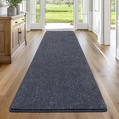 Produktbild von Waschbare Teppichläufermatte – rutschfest, 80 x 150 cm, blau und grau