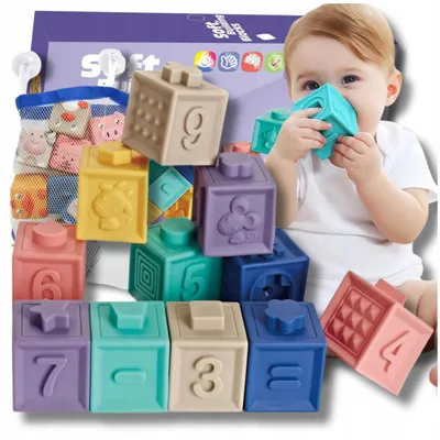 Produktbild von NiceKids Weiche Sensorische Bausteine für Babys Kleinkinder mit Beißfunktion