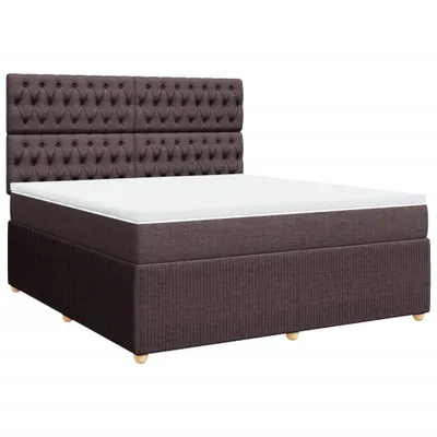 Produktbild von Boxspringbett mit Matratze Dunkelbraun 180x200 cm Stoff