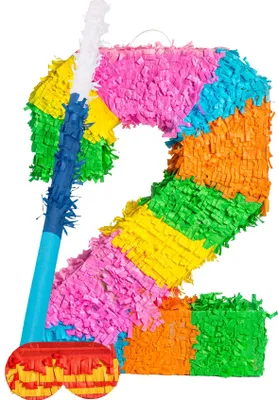 Produktbild von Fax Potato Nummer 2 Pinata-Set mit Stock und Augenbinde – blauer Stock