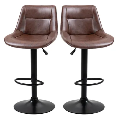 Produktbild von HOMCOM Barhocker 2er Set Barstuhl mit Rückenlehne, höhenverstellbar Tresenhocker