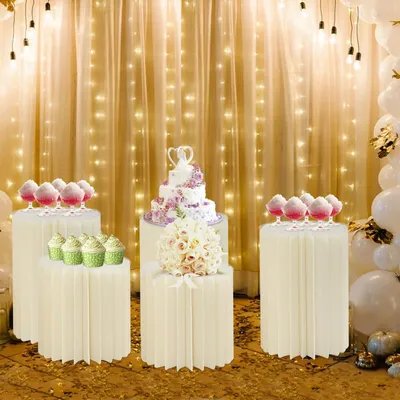 Image de Ensemble de 5 supports à fleurs en carton, idéal pour les mariages