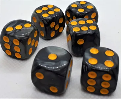 Produktbild von Wurfelset D6 Pearl: Black/gold (12) – Würfel – Dice4friends