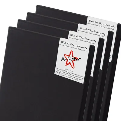 Produktbild von 4 ART-STAR UNIVERSITY BLACK LEINWÄNDE 50x70 cm | bespannte Keilrahmen