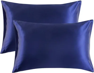 Produktbild von Satin Kissenbezug für Haar und Haut, 2er Pack, Kissenbezüge - Satin Kissenbezüge mit Umschlagverschluss, dunkelgrau