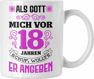 Produktbild von Trendation - 18. Geburtstag Geschenk Mädchen Frauen Lustiger Spruch 18er Geburtstagsgeschenk (Weiß)