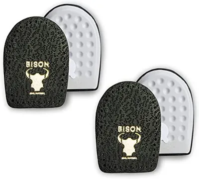 Produktbild von Bison - Fersensporn Einlagen - Schuheinlagen Erhöhung - Fersenpolster Schuhe - Leder-Fersenkissen - Orthopädischer Keil - Verschiedene Längen