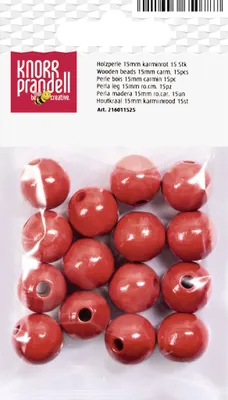 Obrázok produktu pre KNORR prandell 216011525 Drevené korálky Ø 15 mm karmínovo červená