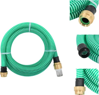 Zdjęcie produktu dla vidaXL Wąż ssący z mosiężnymi złączami Zielony 1.1" 5 m PVC - Węże ogrodowe