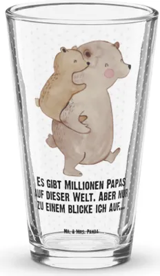 Produktbild von Mr. & Mrs. Panda Trinkglas Papa Bär - Transparent - Geschenk, Vatertag, Wasserglas, Geburtstag, Tumbler, Bierglas, Glas, Muttertag, Cocktailglas