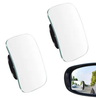 Immagine prodotto di 2 specchi per eliminare gli angoli ciechi per auto, a 360°, grandangolo, convessi, senza cornice, impermeabili