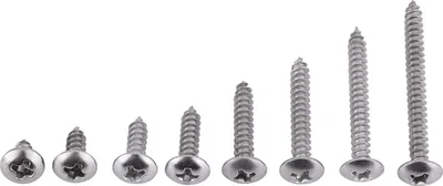 Produktbild von 200pcs M3 Edelstahl SS304 Selbstschneidende Schrauben Pan Flat Truss Head