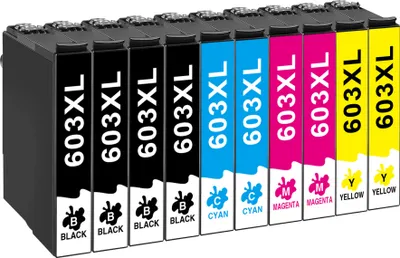 Produktbild von 10PK Druckerpatronen 603XL für Epson 603 XP-2100 XP-2105 XP-2155 XP-3100 XP-4100 WF-2810 DWF WF-2830 DWF