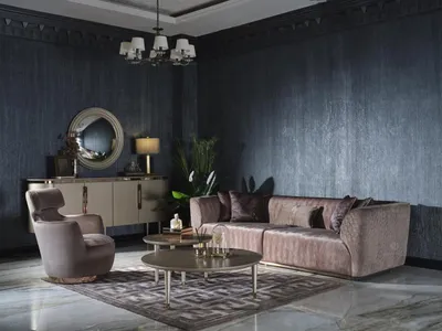 Produktbild von Sofagarnitur Polstersofa Stoffsofa Dreisitzer Sofa 3 Sitz Sessel Grau