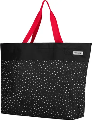 Produktbild von Oversized Bag Strandtasche mit extra viel Stauraum schwarz mit weißen Punkten Enkaufstasche - Schwarz Weiß