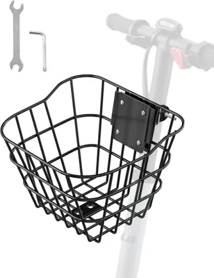 Immagine prodotto di Cestino da manubrio per scooter con supporto 245x215x180 mm - Cestino per ruota anteriore 9 kg - Robusto cestino per scooter per la mobilità e la comodità