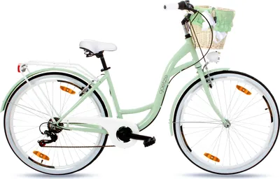 Produktbild von Goetze Citybike Mood 28 Zoll, 7-Gang Shimano, Tiefeinstieg, Damenfahrrad inkl. Rattan-Korb