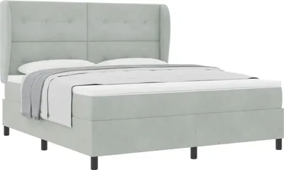 Immagine prodotto di Letto a molle con materasso Grigio chiaro 200 x 180 cm Velluto