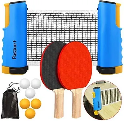 Obrázok produktu pre Sada na stolný tenis vrátane rakiet, siete a 6 lôpt, vhodná pre začiatočníkov a rodiny