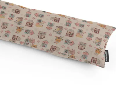 Produktbild von SCHÖNER LEBEN. Zugluftstopper Weihnachten Häuser natur rosa blau rot Auswahl 80cm Länge